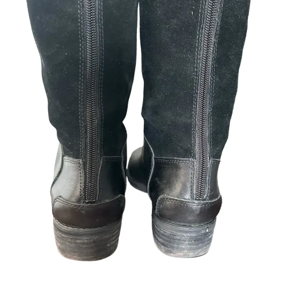 Sam Edelman Pembrooke Women's Heritage Black Suede Leather Riding Boot‎ - Sz 6.5